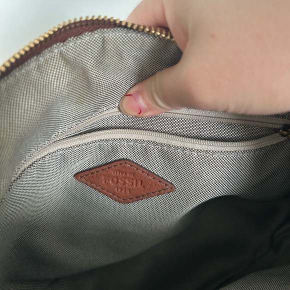 Fossil Jolie Brown Leather Crossbody Shoulder Bag - Picture 4 of 6
